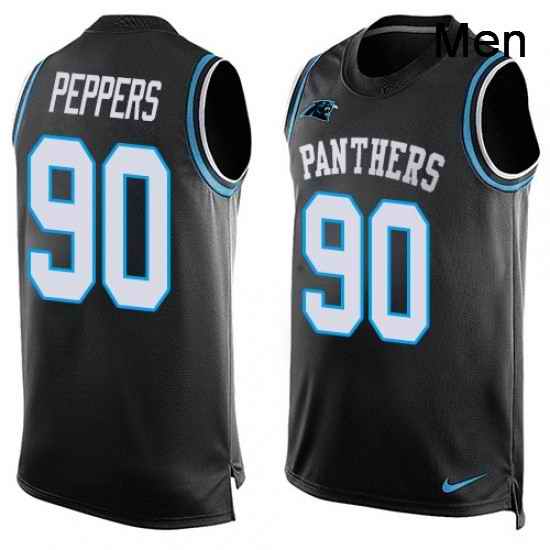Mens Nike Carolina Panthers 90 Julius Peppers Limited Black Player Name Number Tank Top NFL Jersey